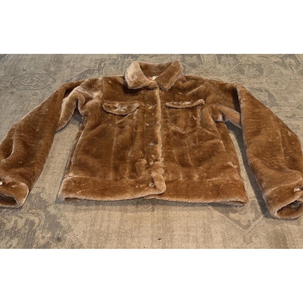 BKE Women Short Tan Jacket Short Sz Small‎ Coat Faux